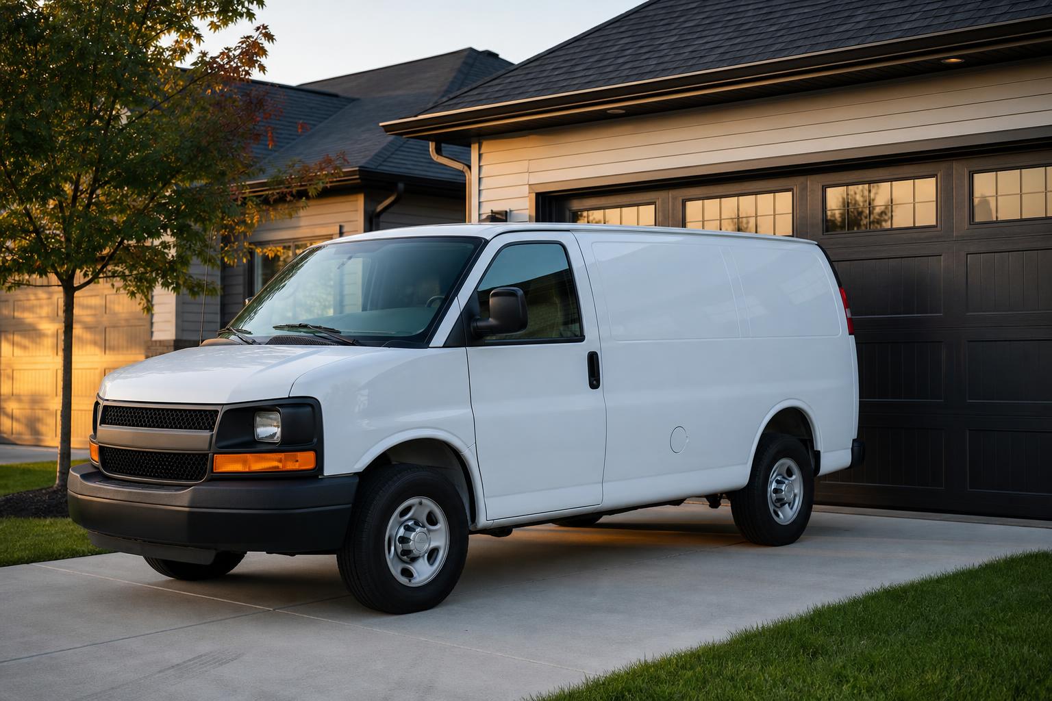 Pyramid Hill Garage Door Repair service van in a Hamilton, OH driveway